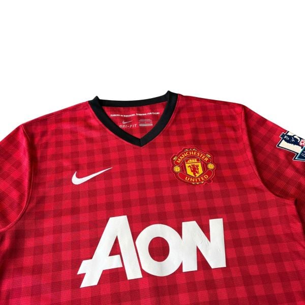 ÁO BÓNG ĐÁ MANCHESTER UNTED 2012/13 SÂN NHÀ CHÍNH HÃNG - PATCH NGOẠI HẠNG ANH & VIDIC #15 + CHỮ KÍ -- 479278-623