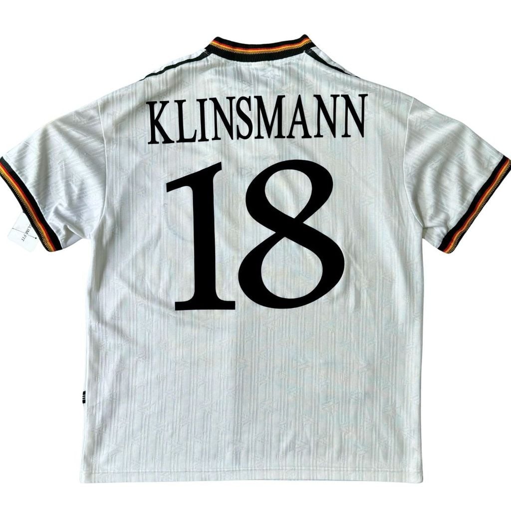 ÁO BÓNG ĐÁ ĐỘI TUYỂN ĐỨC RETRO 1996/97 CHÍNH HÃNG SÂN NHÀ PLAYER NAME PATCH KLINSMANN