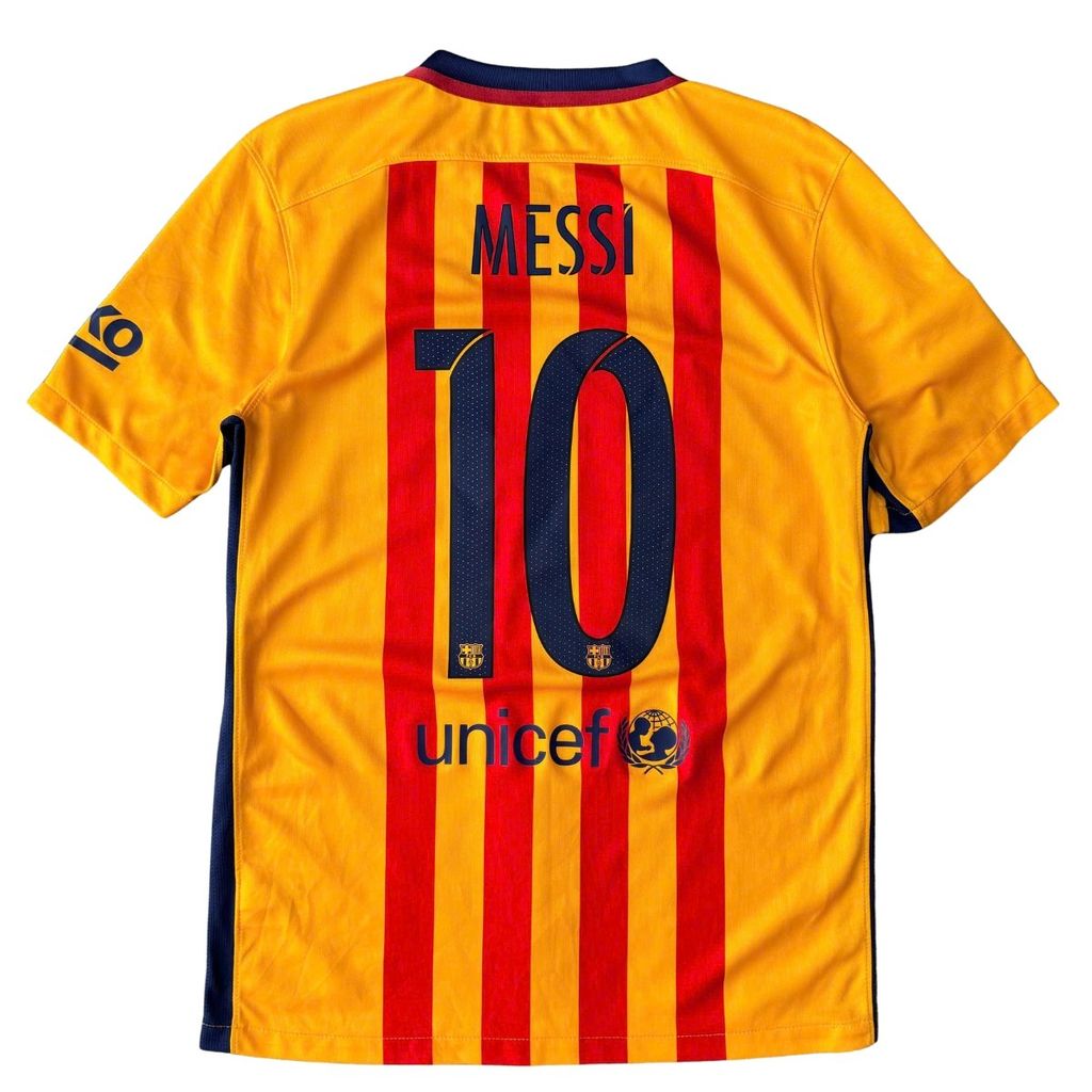 ÁO BÓNG ĐÁ BARCELONA 2015/16 CHÍNH HÃNG SÂN KHÁCH FAN 658785-740 - NAME PATCH LFP MESSI