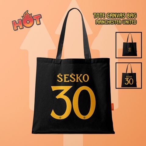 TÚI TOTE CANVAS MANCHESTER UNITED SESKO #30 MÀU VÀNG - SPIDY TTMU03-SESKO