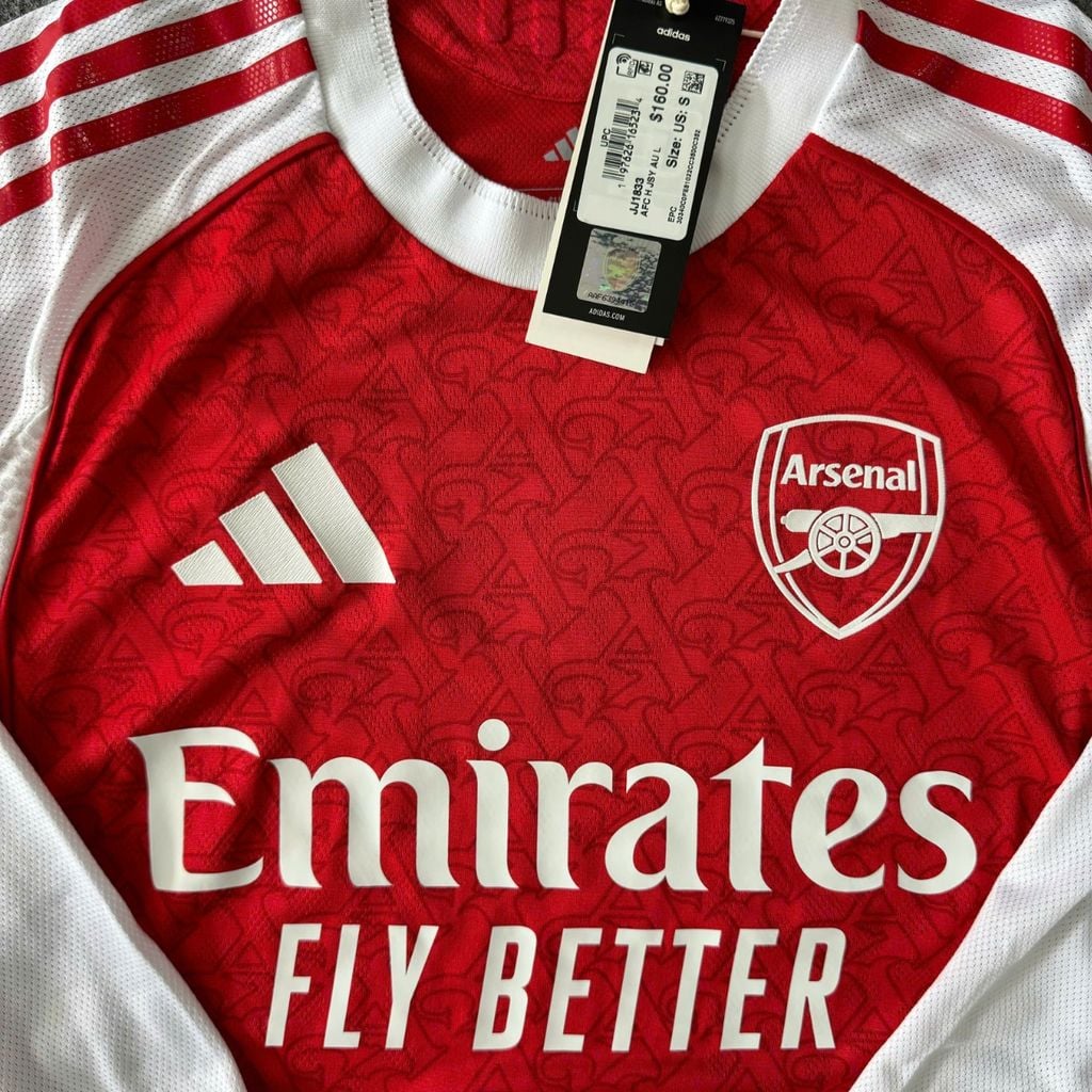 ÁO BÓNG ĐÁ ARSENAL 2025/26 CHÍNH HÃNG SÂN NHÀ TAY DÀI PLAYER JJ1833