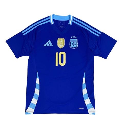 ÁO BÓNG ĐÁ ARGENTINA 2024 SÂN KHÁCH BẢN FAN (NAMESET MESSI-10, KHÔNG TAG, 10/10)
