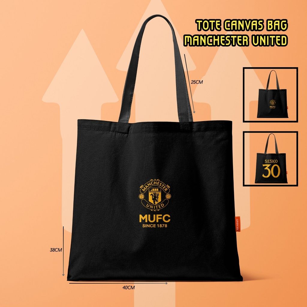 TÚI TOTE CANVAS MANCHESTER UNITED SESKO #30 MÀU VÀNG - SPIDY TTMU03-SESKO