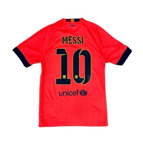 ÁO BÓNG ĐÁ BARCELONA 2014/15 CHÍNH HÃNG SÂN KHÁCH PLAYER 612654-672 - NAME PATCH LFP MESSI