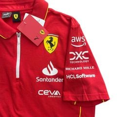 ÁO POLO F1 SCUDERIA FERRARI TEAM 2025 FAN AUTHENTIC - 763602 - 01