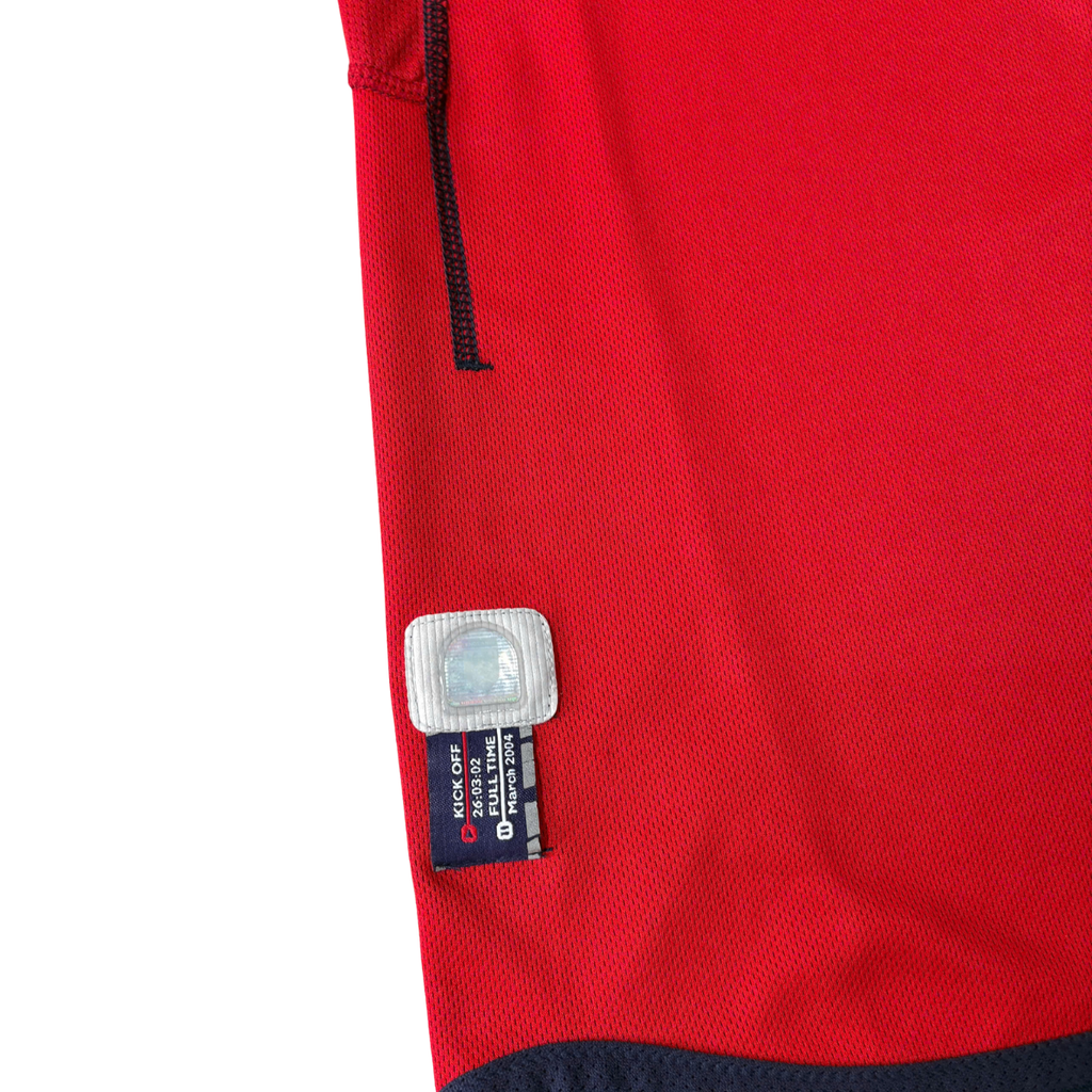 ÁO BÓNG ĐÁ ANH 2002/04 SÂN KHÁCH CHÍNH HÃNG - PATCH WORLD CUP 2002 + SCHOLES #8