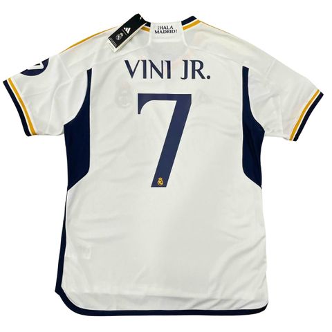 ÁO BÓNG ĐÁ REAL MADRID SÂN NHÀ 2023/24 BẢN FAN - HR3796 ( FULL NAMESET VINICIUS-7, PATCH C1, SPONSOR, MATCH DETAILS)