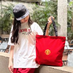 TÚI TOTE CANVAS MANCHESTER UNITED CUNHA #10 MÀU ĐỎ - SPIDY TTMU02-CUNHA