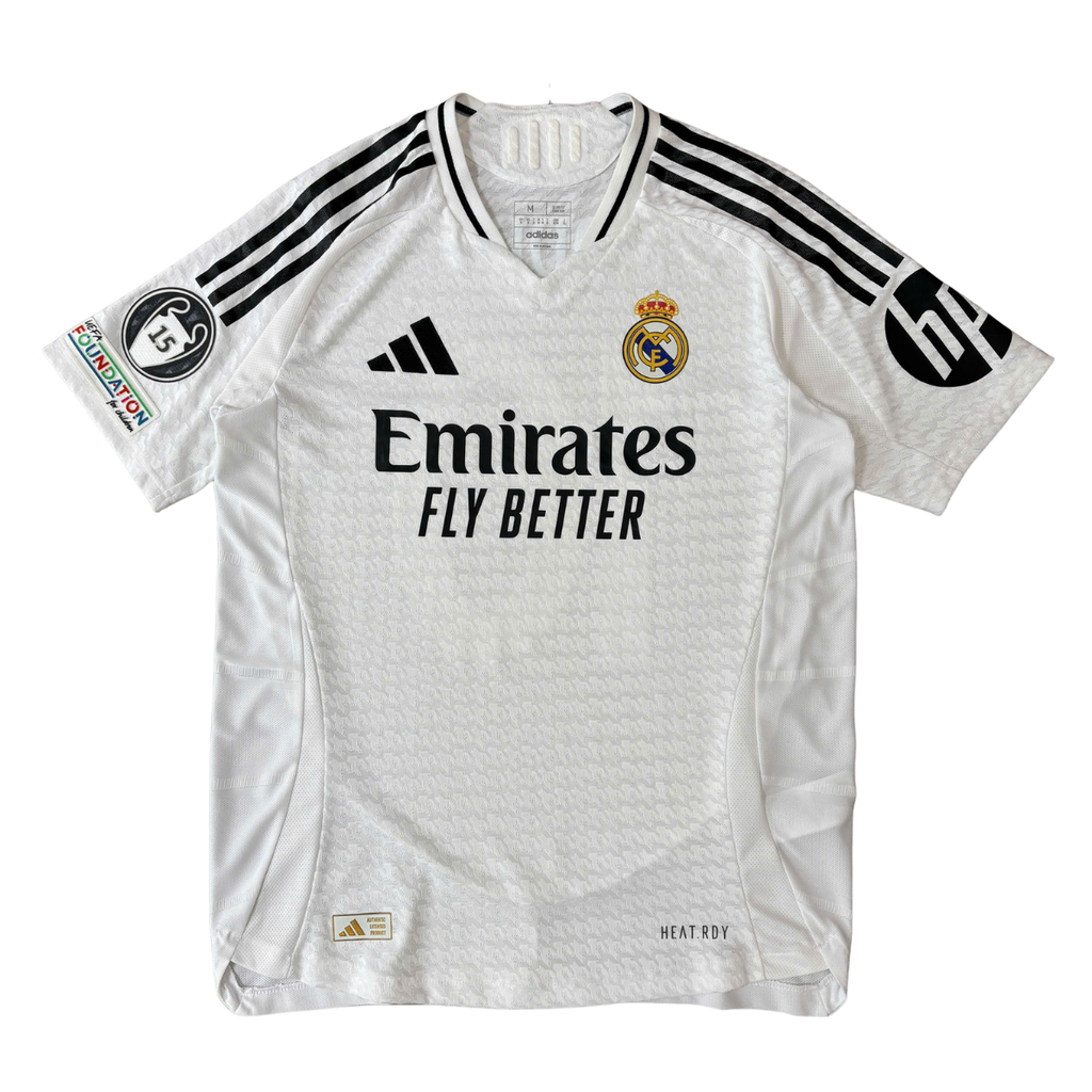ÁO BÓNG ĐÁ REAL MADRID 2024/25 SÂN NHÀ CHÍNH HÃNG PLAYER - PATCH C1 + MODRIĆ - JX2137
