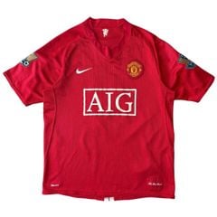 ÁO BÓNG ĐÁ MANCHESTER UNITED 2007/09 SÂN NHÀ CHÍNH HÃNG - PATCH NGOẠI HẠNG ANH + SAHA #9 -- 237924-666