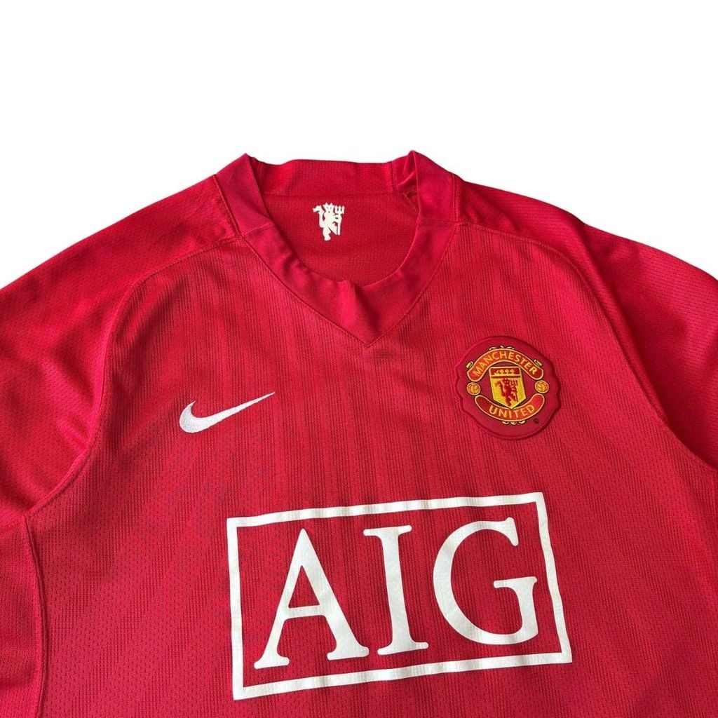ÁO BÓNG ĐÁ MANCHESTER UNITED 2007/09 SÂN NHÀ CHÍNH HÃNG - PATCH NGOẠI HẠNG ANH + SAHA #9 -- 237924-666