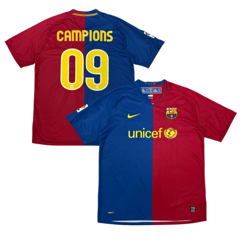 ÁO BÓNG ĐÁ BARCELONA 2008/09 SÂN NHÀ CHÍNH HÃNG - CAMPIONS 09 - 286784-655