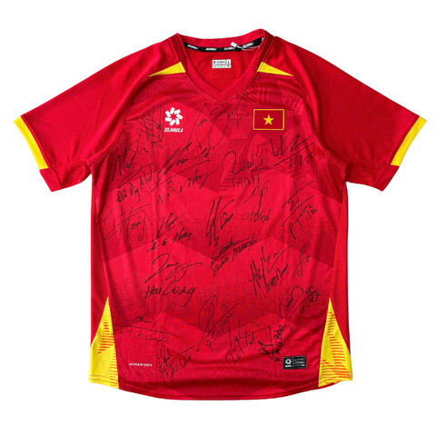 ÁO BÓNG ĐÁ VIỆT NAM 2025 SÂN NHÀ CHÍNH HÃNG PLAYER + CHỮ KÍ CẦU THỦ NAM - MJ-A4040-03