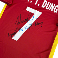 ÁO BÓNG ĐÁ VIỆT NAM 2021 SÂN NHÀ CHÍNH HÃNG PLAYER + PATCH AFC WOMEN'S ASIAN CUP #7 N.T.T.DUNG + CHỮ KÍ CẦU THỦ