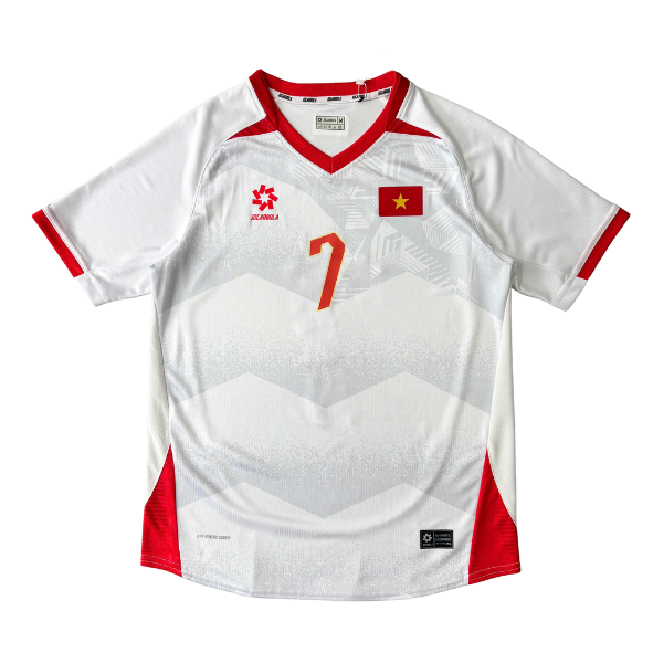 ÁO BÓNG ĐÁ VIỆT NAM 2025 SÂN KHÁCH CHÍNH HÃNG PLAYER - N.DINH.BAC #7 - MJ-A4040-01