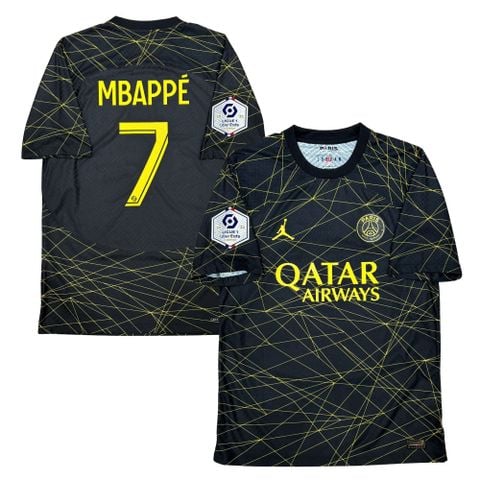 ÁO BÓNG ĐÁ PSG 2022/23 THỨ TƯ CHÍNH HÃNG PLAYER - PATCH LIGUE ONE + MBAPPÉ -- DR3797-010