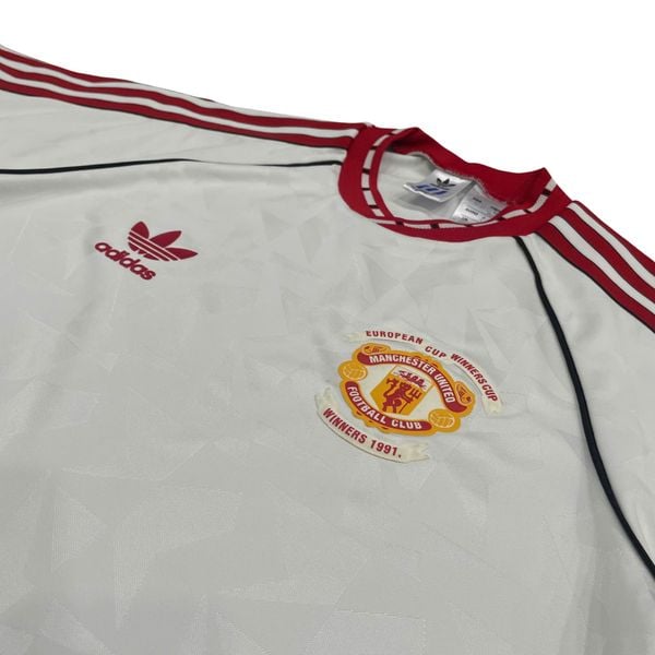 ÁO BÓNG ĐÁ MANCHESTER UNITED 1991 SÂN KHÁCH TRẮNG CHÍNH HÃNG JF0376 (KHÔNG TAG)
