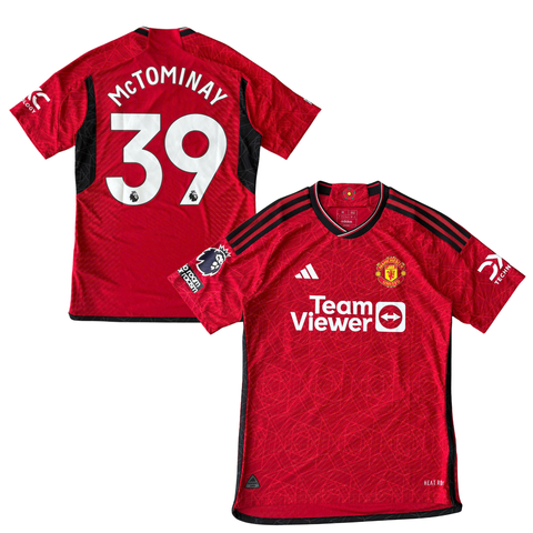 ÁO BÓNG ĐÁ MANCHESTER UNITED 2023/24 SÂN NHÀ CHÍNH HÃNG PLAYER + PATCH NGOẠI HẠNG ANH & McTOMINAY #39 - IN3520