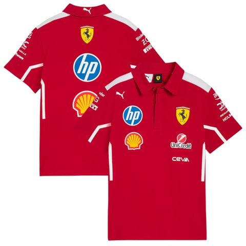 ÁO ĐUA XE SCUDERIA FERRARI 2025 TEAM POLO ĐỎ 763944-01