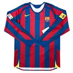 ÁO BÓNG ĐÁ BARCELON 2005/06 SÂN NHÀ CHÍNH HÃNG REISSUE - RONALDINHO #10 -- HQ1462-471