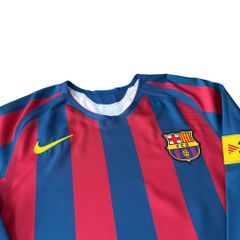 ÁO BÓNG ĐÁ BARCELONA 2005/06 SÂN NHÀ TAY DÀI CHÍNH HÃNG REISSUE -- HQ1461-471