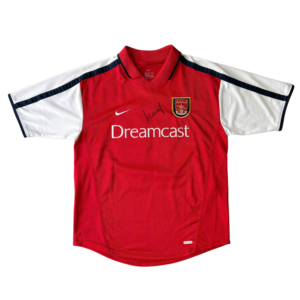 ÁO BÓNG ĐÁ ARSENAL 2000/02 SÂN NHÀ CHÍNH HÃNG + INAMOTO #19 + CHỮ KÍ ARSENE WENGER