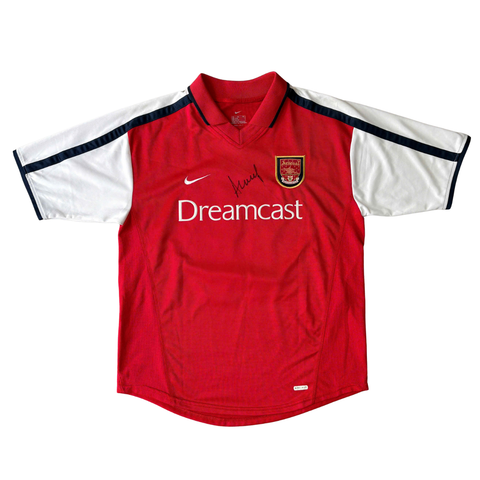 ÁO BÓNG ĐÁ ARSENAL 2000/02 SÂN NHÀ CHÍNH HÃNG + INAMOTO #19 + CHỮ KÍ ARSENE WENGER