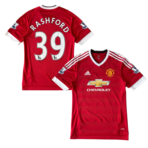 ÁO BÓNG ĐÁ MANCHESTER UNITED 2015/16 SÂN NHÀ CHÍNH HÃNG PLAYER ISSUE + PATCH NGOẠI HẠNG ANH & RASHFORD #39