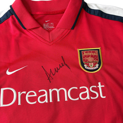 ÁO BÓNG ĐÁ ARSENAL 2000/02 SÂN NHÀ CHÍNH HÃNG + INAMOTO #19 + CHỮ KÍ ARSENE WENGER