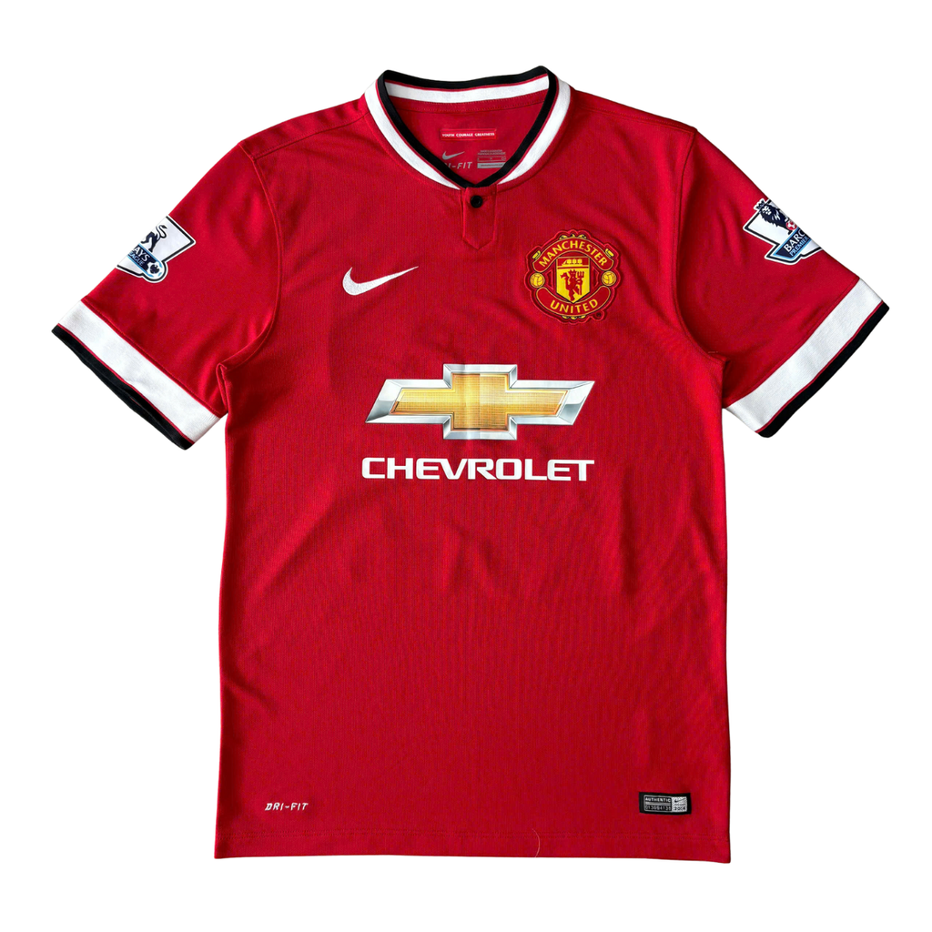 ÁO BÓNG ĐÁ MANCHESTER UNITED 2014/15 SÂN NHÀ CHÍNH HÃNG FAN + PATCH NGOẠI HẠNG ANH & VALENCIA #25