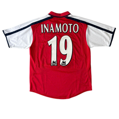 ÁO BÓNG ĐÁ ARSENAL 2000/02 SÂN NHÀ CHÍNH HÃNG + INAMOTO #19 + CHỮ KÍ ARSENE WENGER