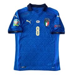 ÁO BÓNG ĐÁ ITALIA 2020/21 CHÍNH HÃNG SÂN NHÀ PLAYER - 762919-01 ( NAMESET JORGINHO-8, PATCH EURO + RESCPECT, MATCH DETAILS CHUNG KẾT EURO 2021 ,ÁO BỊ BẠC MÀU 1 SỐ CHỖ NHƯ TRÊN HÌNH, 8/10)