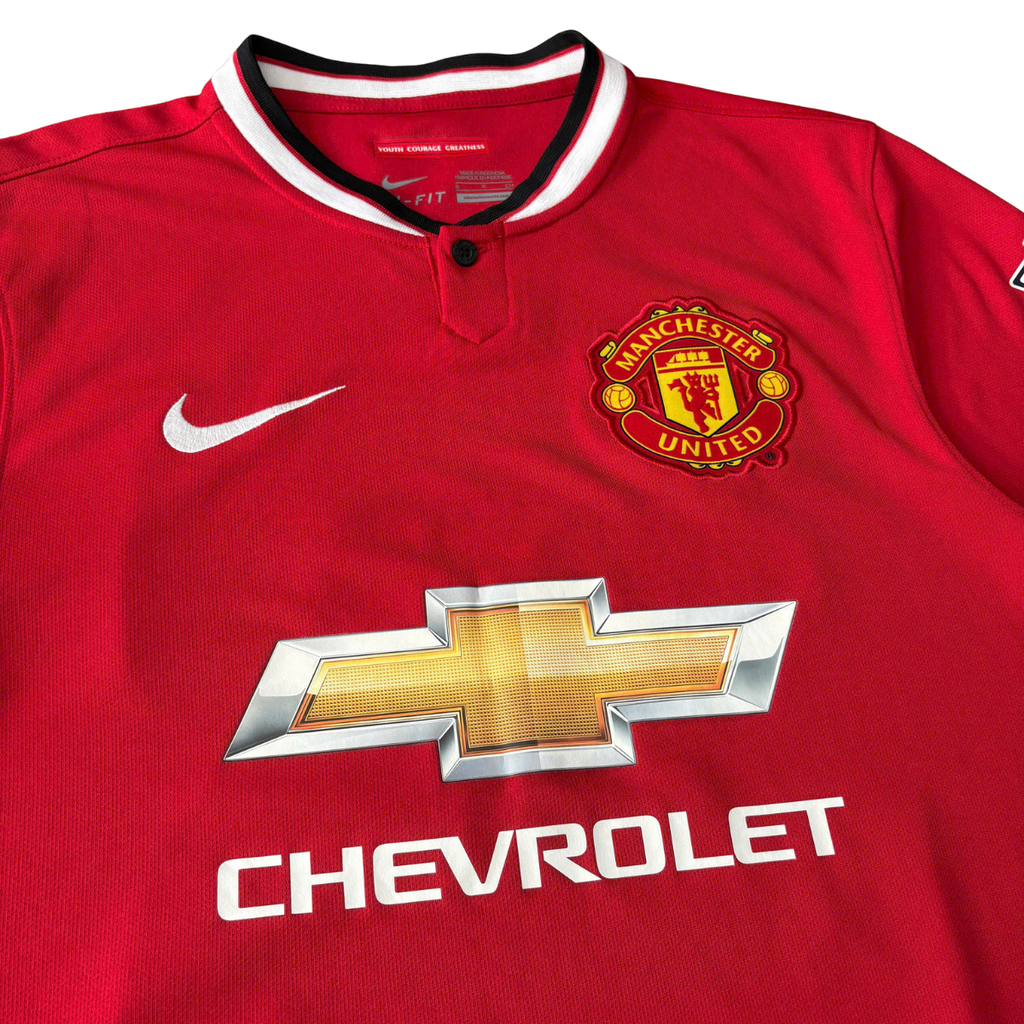 ÁO BÓNG ĐÁ MANCHESTER UNITED 2014/15 SÂN NHÀ CHÍNH HÃNG FAN + PATCH NGOẠI HẠNG ANH & VALENCIA #25