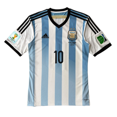 ÁO BÓNG ĐÁ ARGENTINA 2014 SÂN CHÍNH HÃNG FAN - PATCH WORLD CUP 2014+MATCH DETAIL - MESSI #10 -- G74569