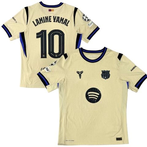 ÁO BÓNG ĐÁ BARCELONA x KOBE BRYANT 2025/26 CHÍNH HÃNG SÂN KHÁCH BẢN PLAYER - NAMESET LAMINE YAMAL #10 - PATCH UCL - HJ4554-784