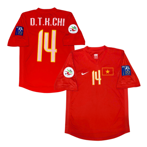 ÁO BÓNG ĐÁ NỮ VIỆT NAM 2010 CHÍNH HÃNG PLAYER - PATCH WOMEN'S ASIAN CUP 2010 + D.T.K.CHI #14