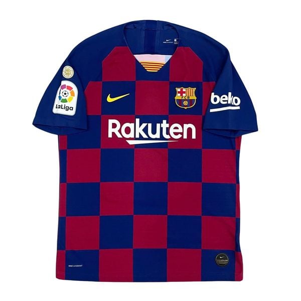 ÁO BÓNG ĐÁ BARCELONA 2019/20 SÂN NHÀ CHÍNH HÃNG PLAYER - NAMESET,PATCH: MESSI-10 + LALIGA (KHÔNG TAG - 9/10) - AJ5257-456