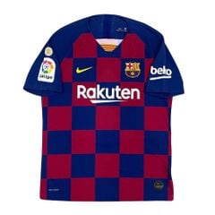 ÁO BÓNG ĐÁ BARCELONA 2019/20 SÂN NHÀ CHÍNH HÃNG PLAYER - NAMESET,PATCH: MESSI-10 + LALIGA (KHÔNG TAG - 9/10) - AJ5257-456