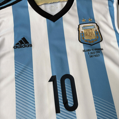 ÁO BÓNG ĐÁ ARGENTINA 2014 SÂN CHÍNH HÃNG FAN - PATCH WORLD CUP 2014+MATCH DETAIL - MESSI #10 -- G74569