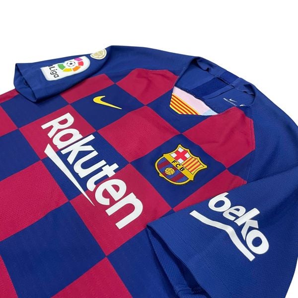 ÁO BÓNG ĐÁ BARCELONA 2019/20 SÂN NHÀ CHÍNH HÃNG PLAYER - NAMESET,PATCH: MESSI-10 + LALIGA (KHÔNG TAG - 9/10) - AJ5257-456