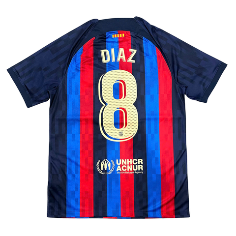 ÁO BÓNG ĐÁ BARCELONA 2022/23 CHÍNH HÃNG SÂN NHÀ BẢN FAN NAMESET DIAZ CUSTOM - DM1840-452 - KHÔNG TAG