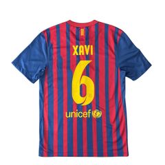 ÁO BÓNG ĐÁ BARCELONA 2011/12 SÂN NHÀ  NAMESET XAVI-6 CHÍNH HÃNG FAN - 419877-486 (KHÔNG TAG)