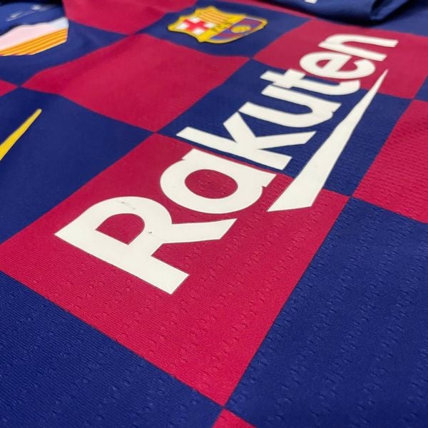 ÁO BÓNG ĐÁ BARCELONA 2019/20 SÂN NHÀ CHÍNH HÃNG PLAYER - NAMESET,PATCH: MESSI-10 + LALIGA (KHÔNG TAG - 9/10) - AJ5257-456