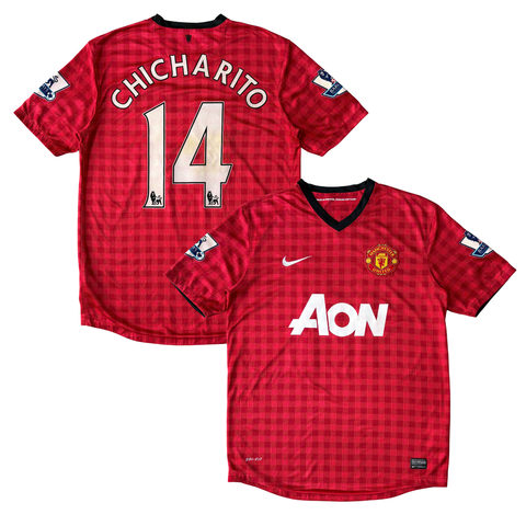 ÁO BÓNG ĐÁ MANCHESTER UNITED 2012/13 SÂN NHÀ CHÍNH HÃNG + PATCH NGOẠI HẠNG ANH - CHICHARITO #14 -- 479278-623