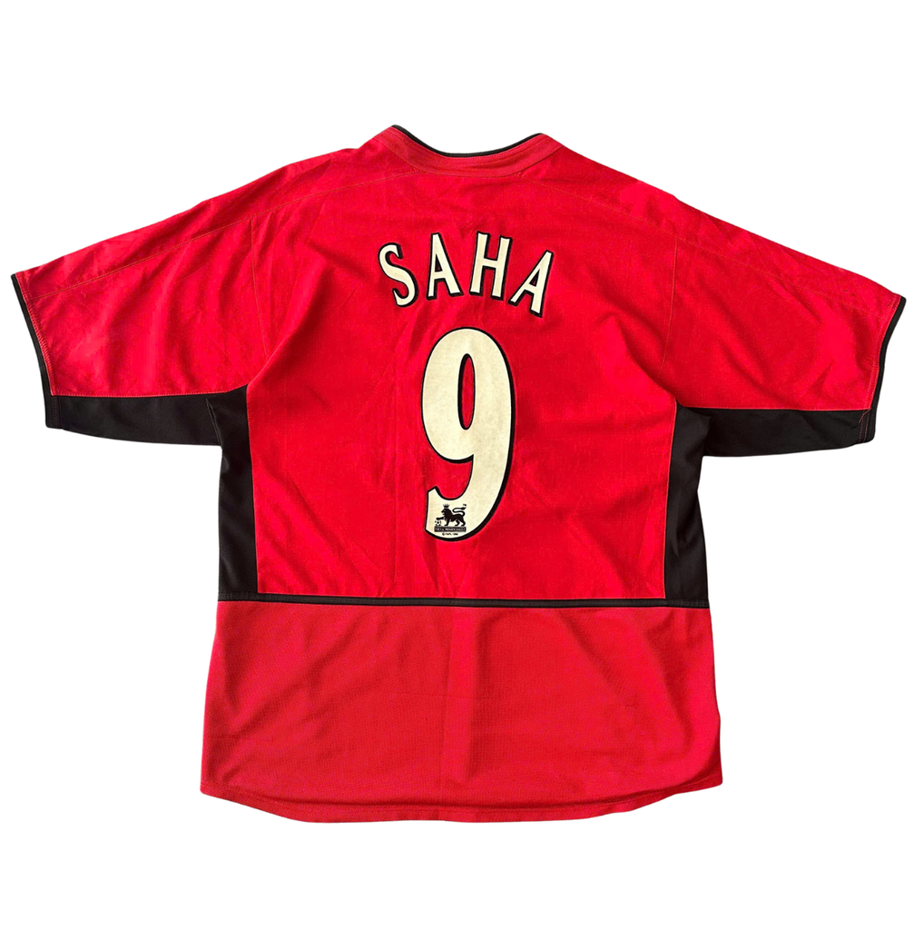 ÁO BÓNG ĐÁ MANCHESTER UNITED 2002/04 CHÍNH HÃNG BẢN FAN NAMESET SAHA 9