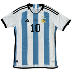 ÁO BÓNG ĐÁ ARGENTINA 2022 CHÍNH HÃNG PLAYER MESSI #10, FINAL MATCH DETAIL WORLD CUP 2022 - HF2157 - KHÔNG TAG - 10/10