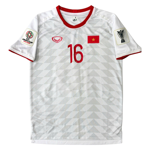 ÁO BÓNG ĐÁ VIỆT NAM 2019 SÂN KHÁCH CHÍNH HÃNG PLAYER 038-923 - ĐỖ HÙNG DŨNG #16 + PATCH ASIAN CUP 2019