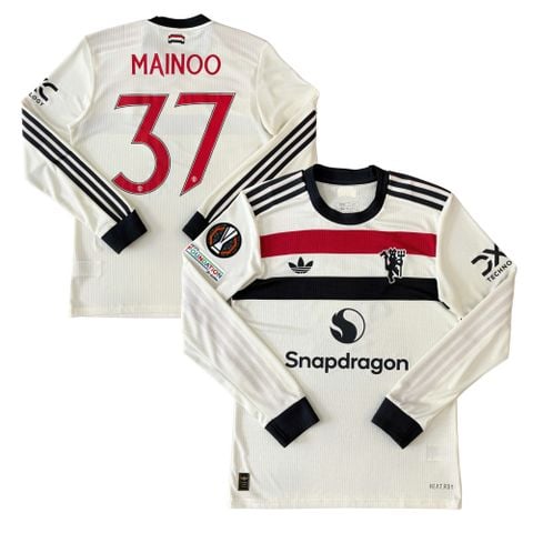 ÁO BÓNG ĐÁ MANCHESTER UNITED 2024/25 THỨ BA TAY DÀI CHÍNH HÃNG PLAYER - PATCH EUROPA LEAGUE + MAINOO #37 - IY7812