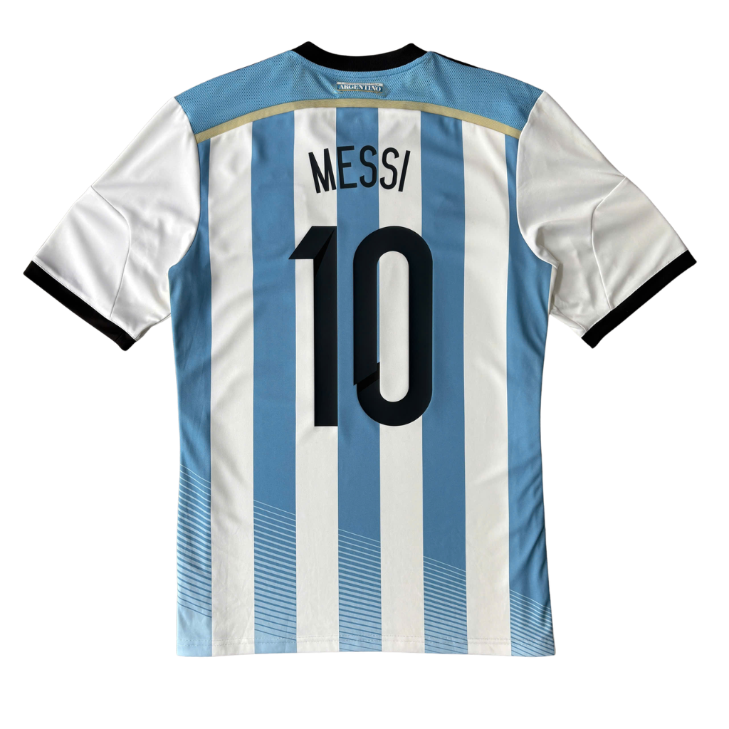 ÁO BÓNG ĐÁ ARGENTINA 2014 SÂN CHÍNH HÃNG FAN - PATCH WORLD CUP 2014+MATCH DETAIL - MESSI #10 -- G74569