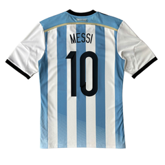 ÁO BÓNG ĐÁ ARGENTINA 2014 SÂN CHÍNH HÃNG FAN - PATCH WORLD CUP 2014+MATCH DETAIL - MESSI #10 -- G74569